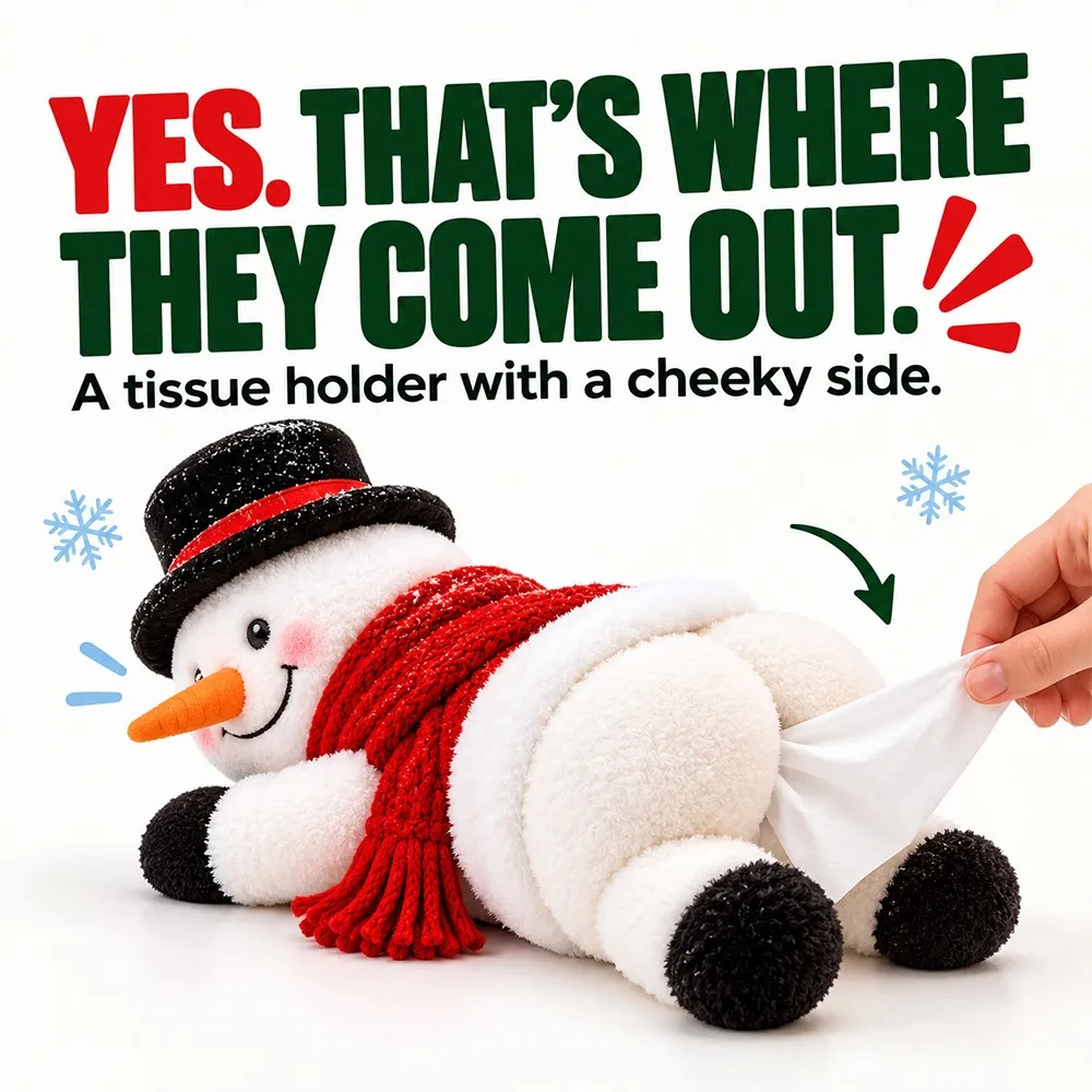 Funny Christmas snowman plush tissue holder