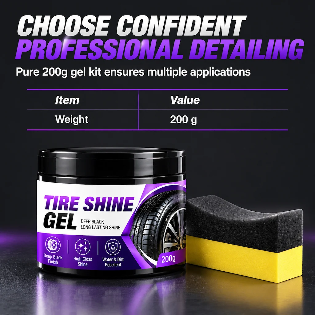 🚗 Tire & Black Trim Shine Gel