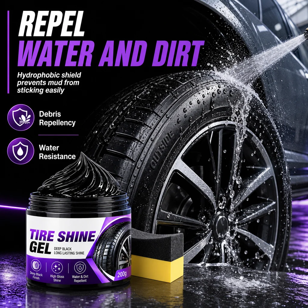 🚗 Tire & Black Trim Shine Gel