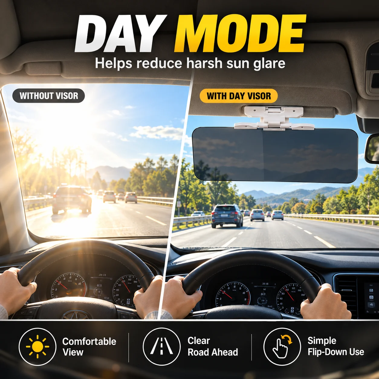 Day mode car sun visor