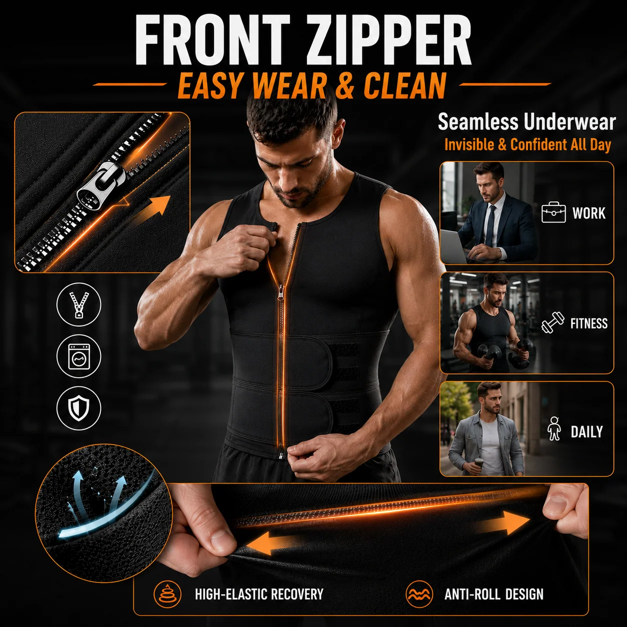 Front Zipper