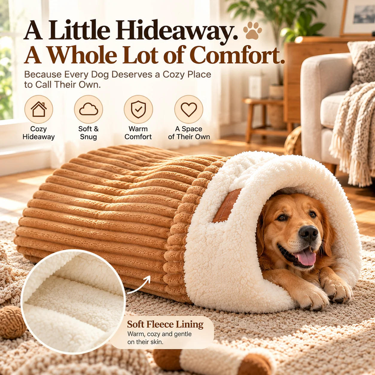 A cozy hideaway for dogs