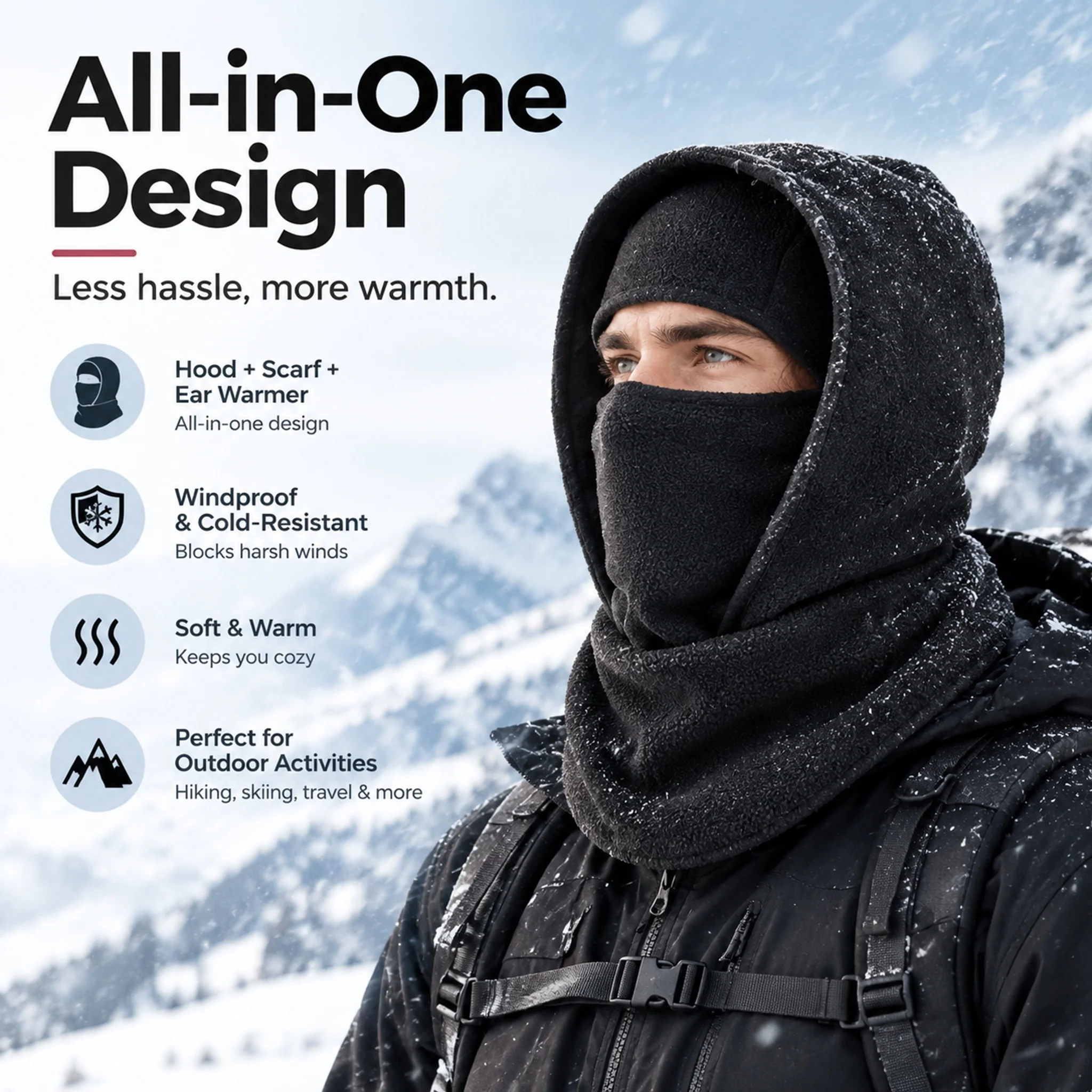 Winter balaclava for everyday outdoor wear