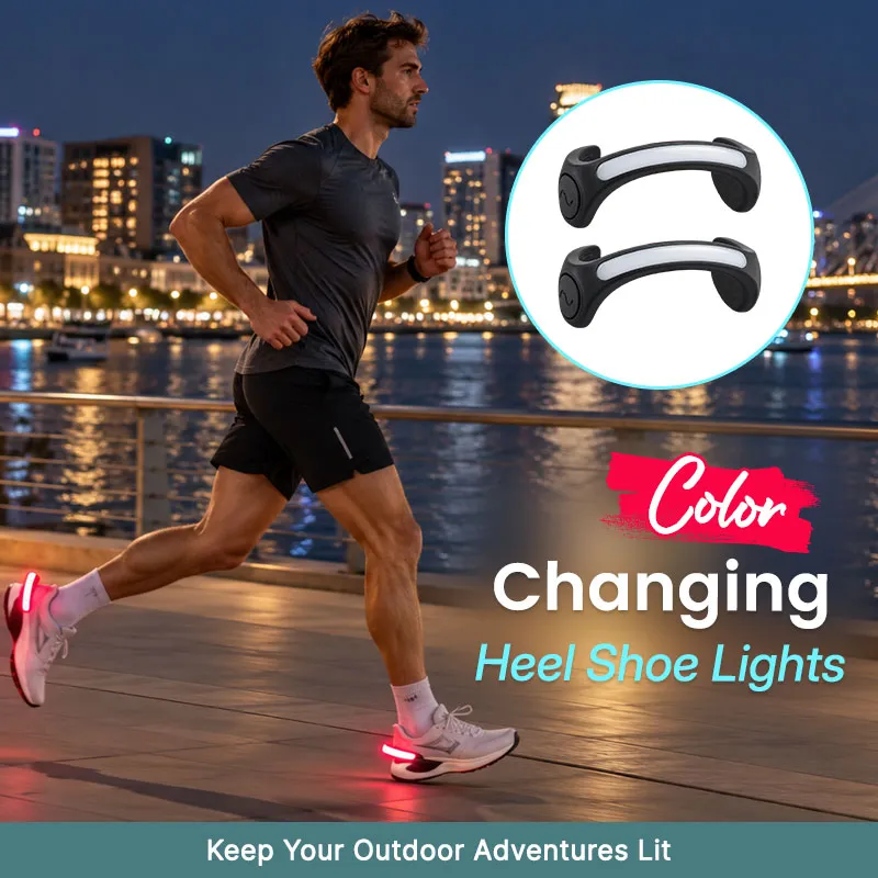 Colour-changing heel shoe lights for evening walks and outdoor activities
