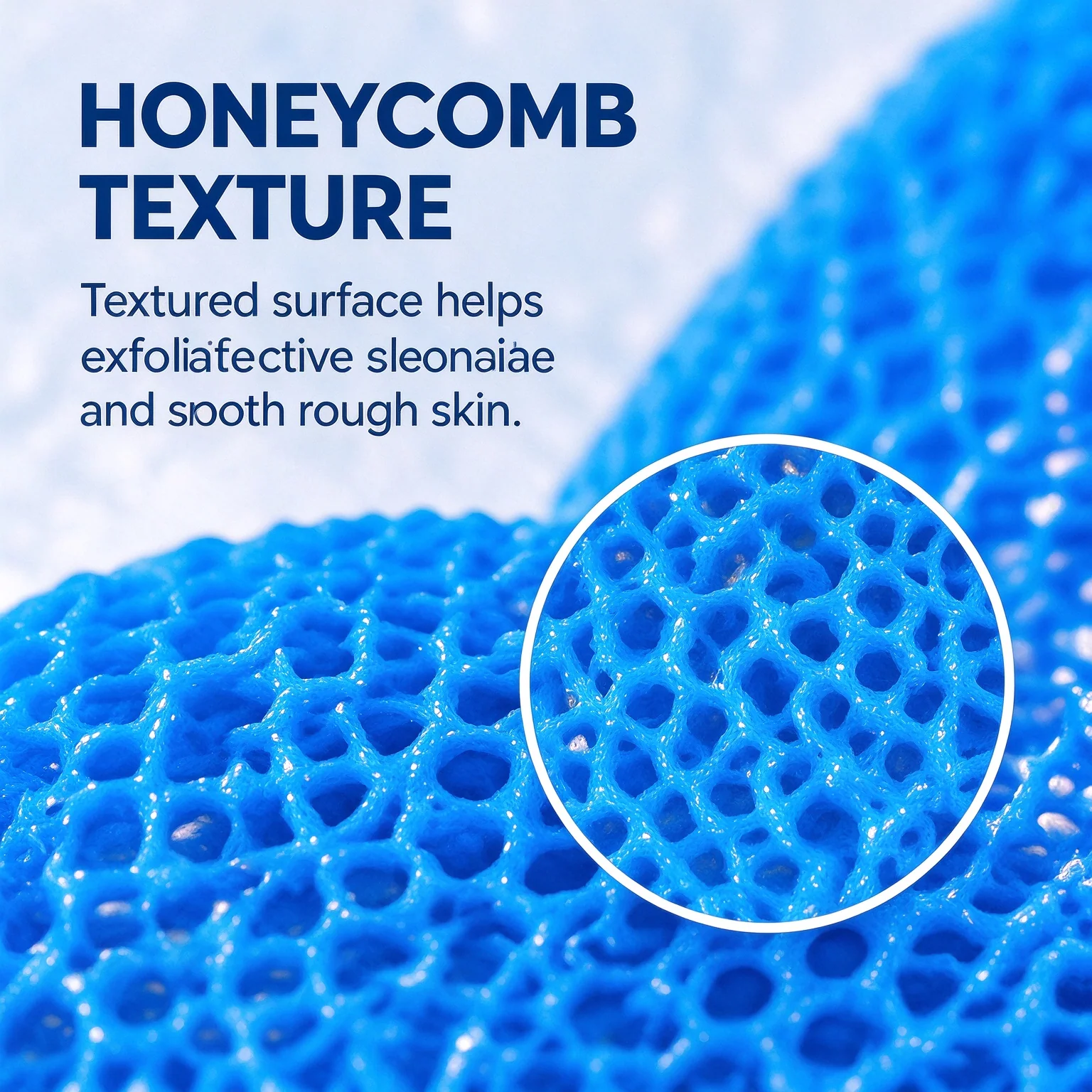 Relaxing shower and self-care scene featuring a textured bath glove