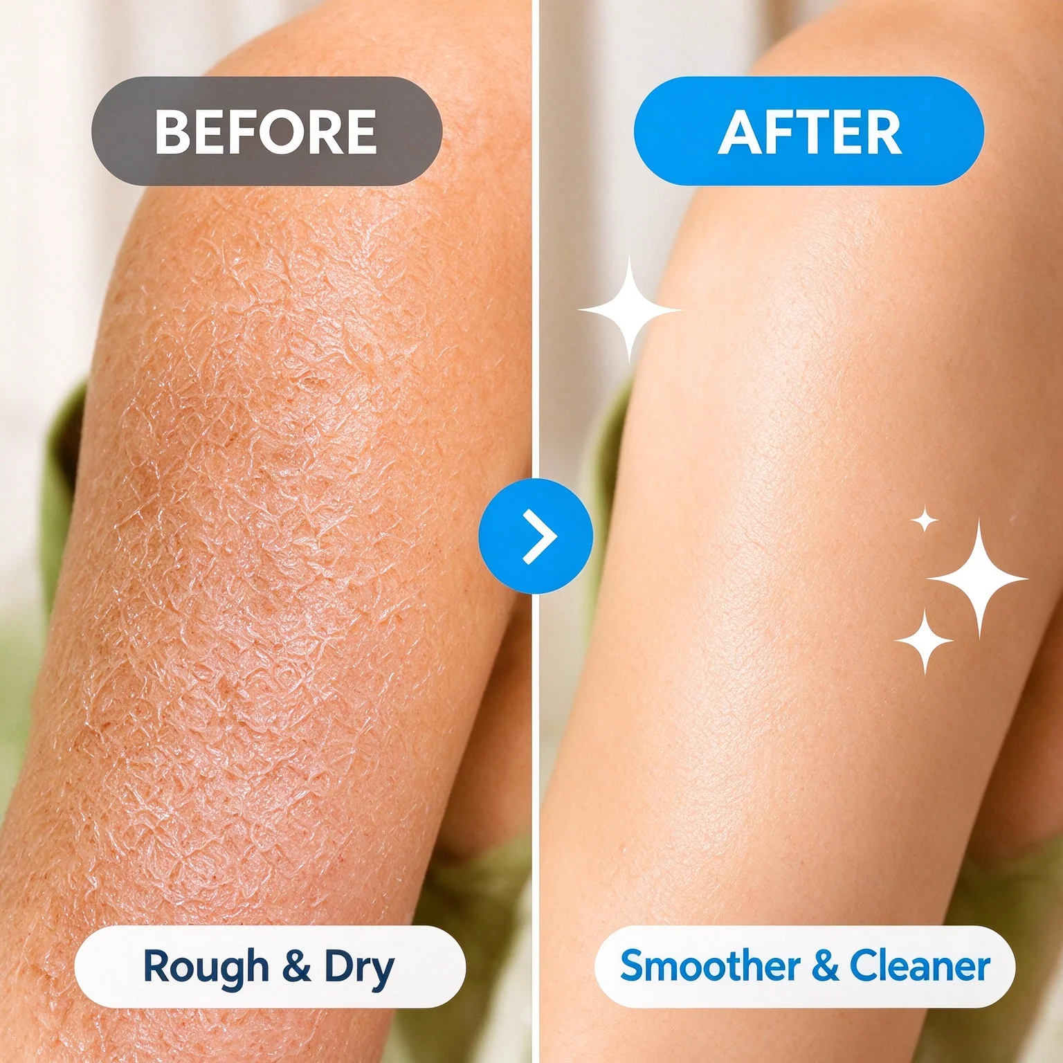 Bath glove comparison visual for a more intentional shower and body-care routine