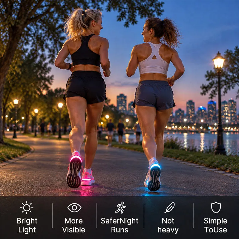 Colourful illuminated shoe heel lights