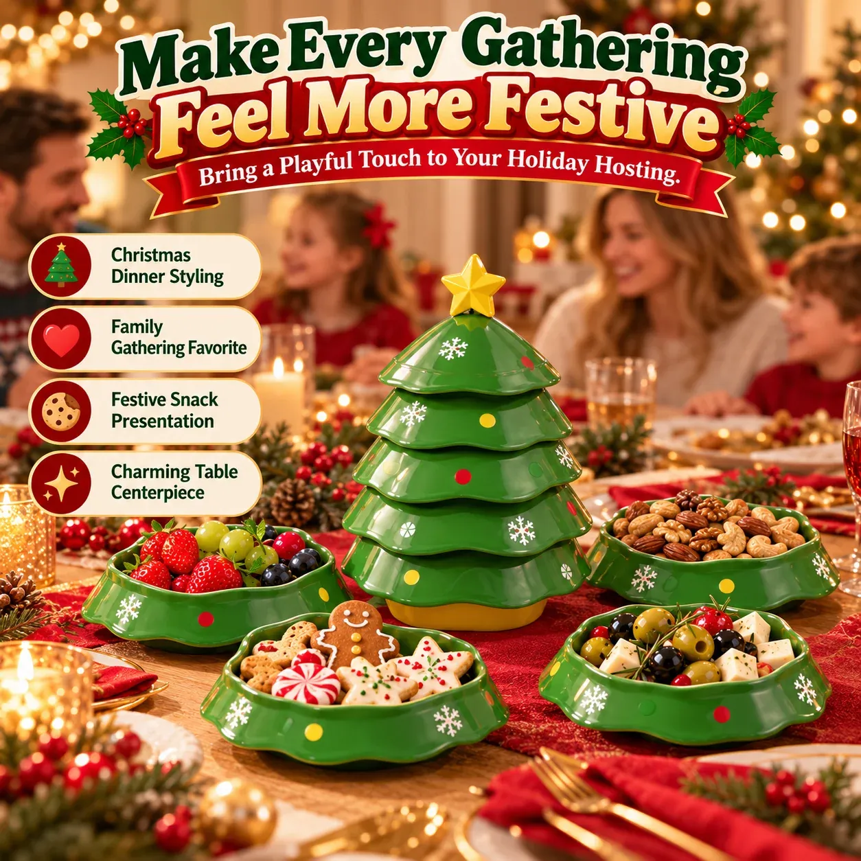 5-Layer Christmas Tree Serving Tray Overview