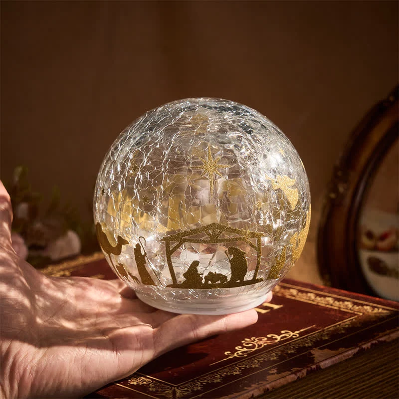 Christianartworkshop Illuminated Nativity Scene Glass Sphere: Symbol of Gentle Heavenly Radiance - image 3