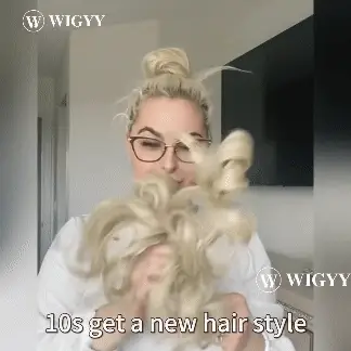 Messy side comb hair bun easy clip in demonstration