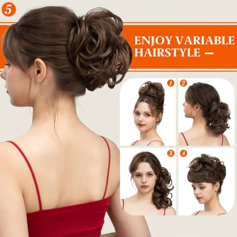 Natural messy chic hair bun texture and secure hold