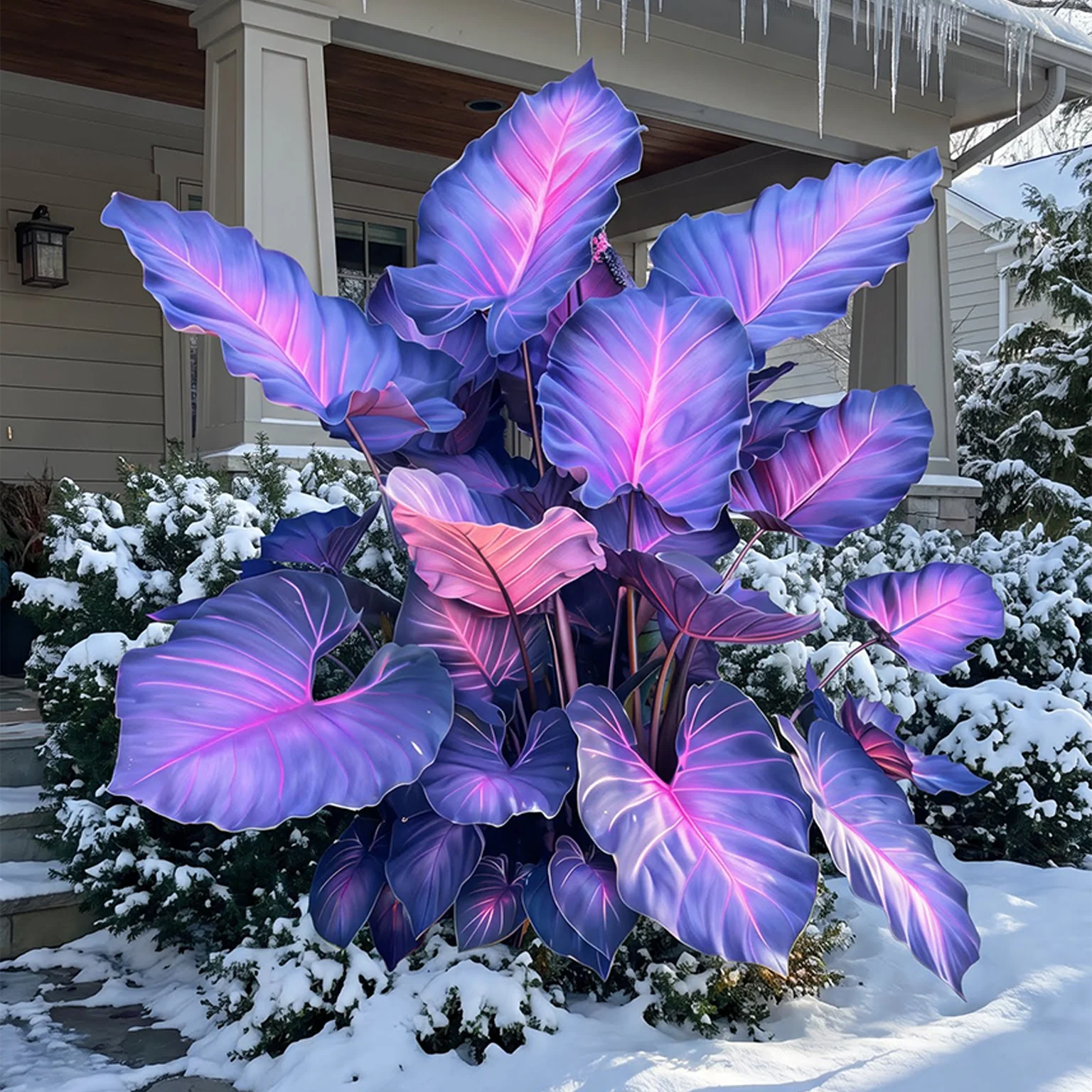 Giant Caladium outdoor garden display