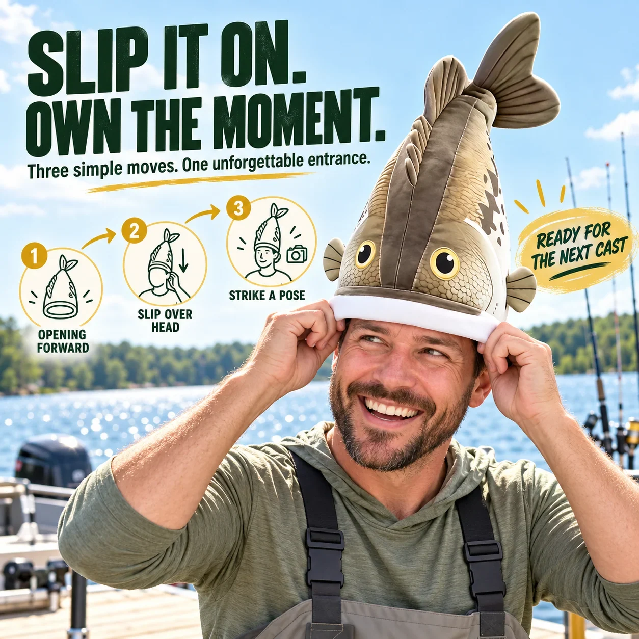 Funny fish hat styled for outdoor fun and casual gatherings