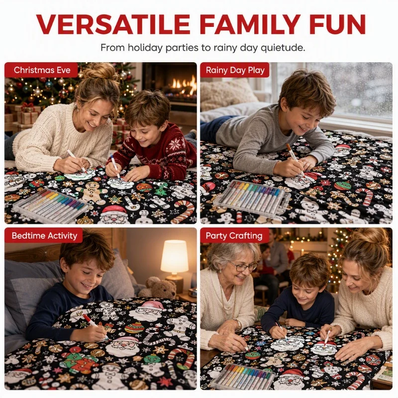DIY coloring blanket as a creative activity for home and holidays