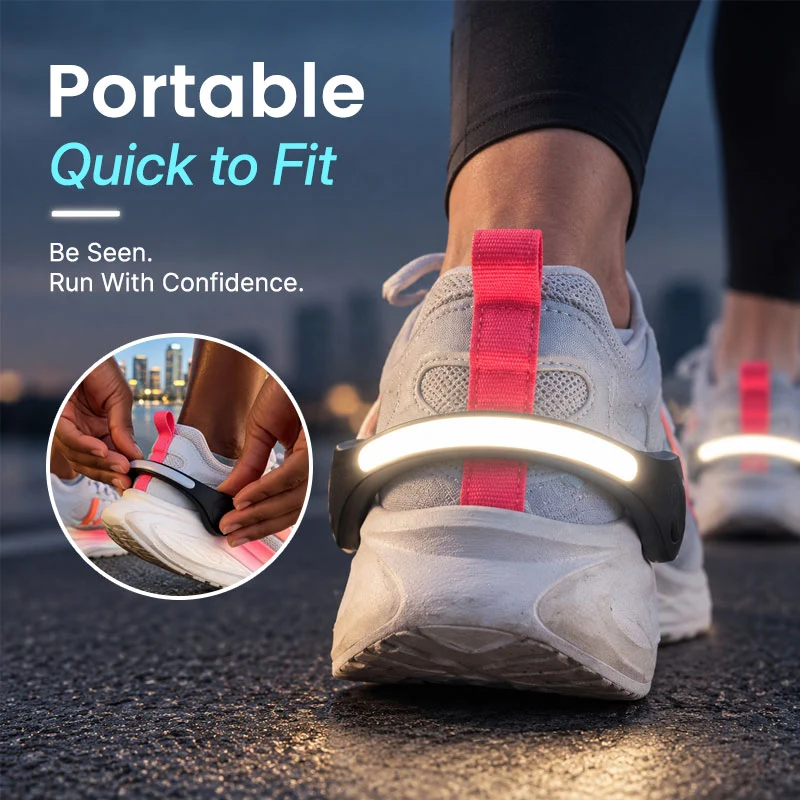 LED heel light attached to footwear