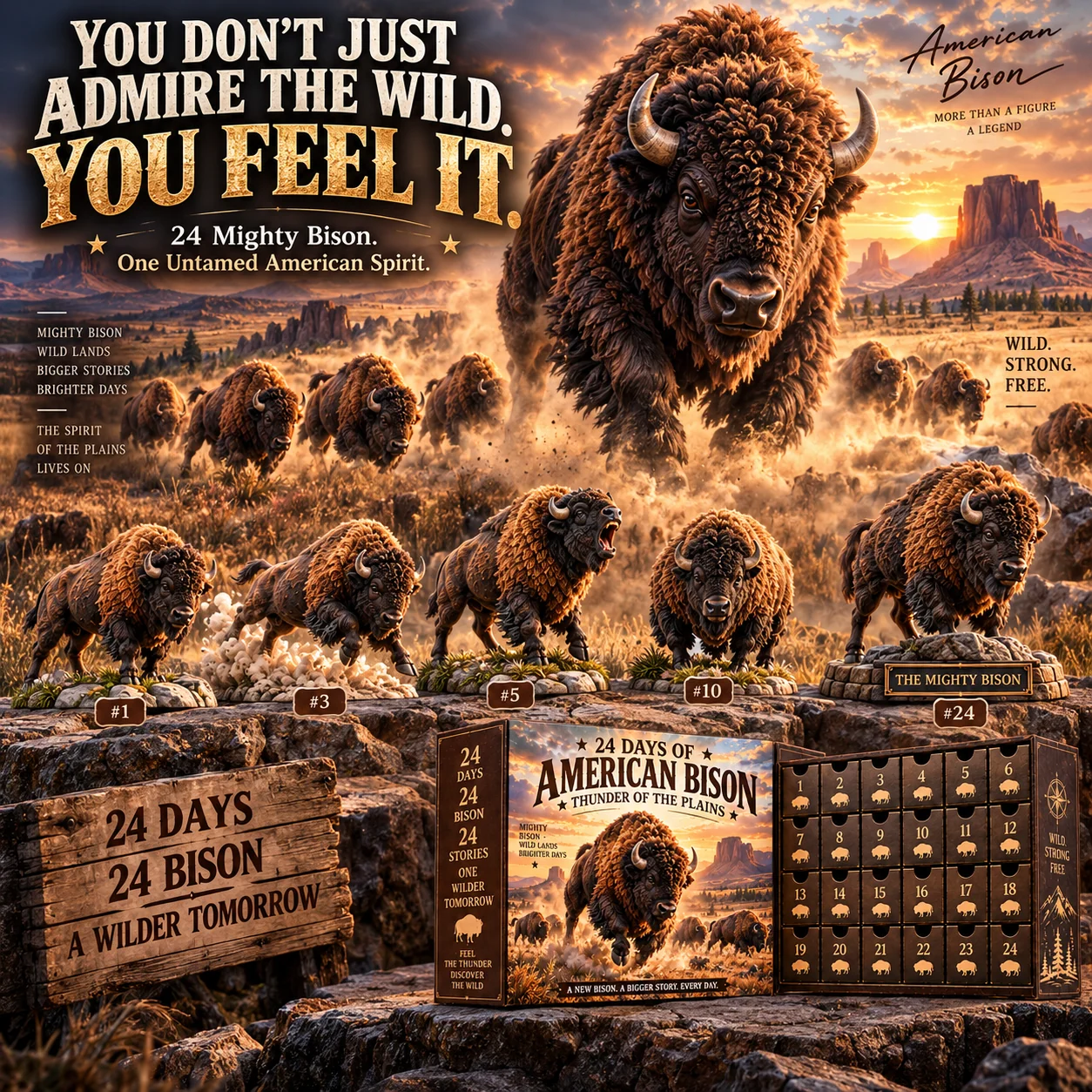 American Bison Advent Calendar celebrating the wild spirit of the American West