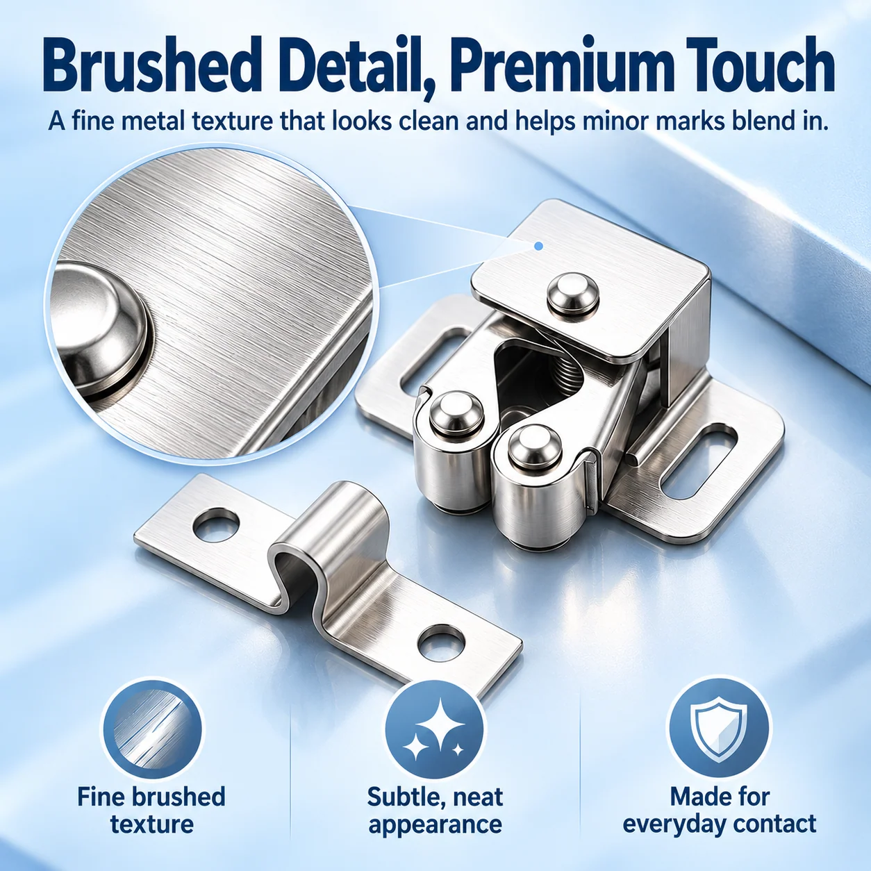 Magnified brushed stainless steel texture and surface detail