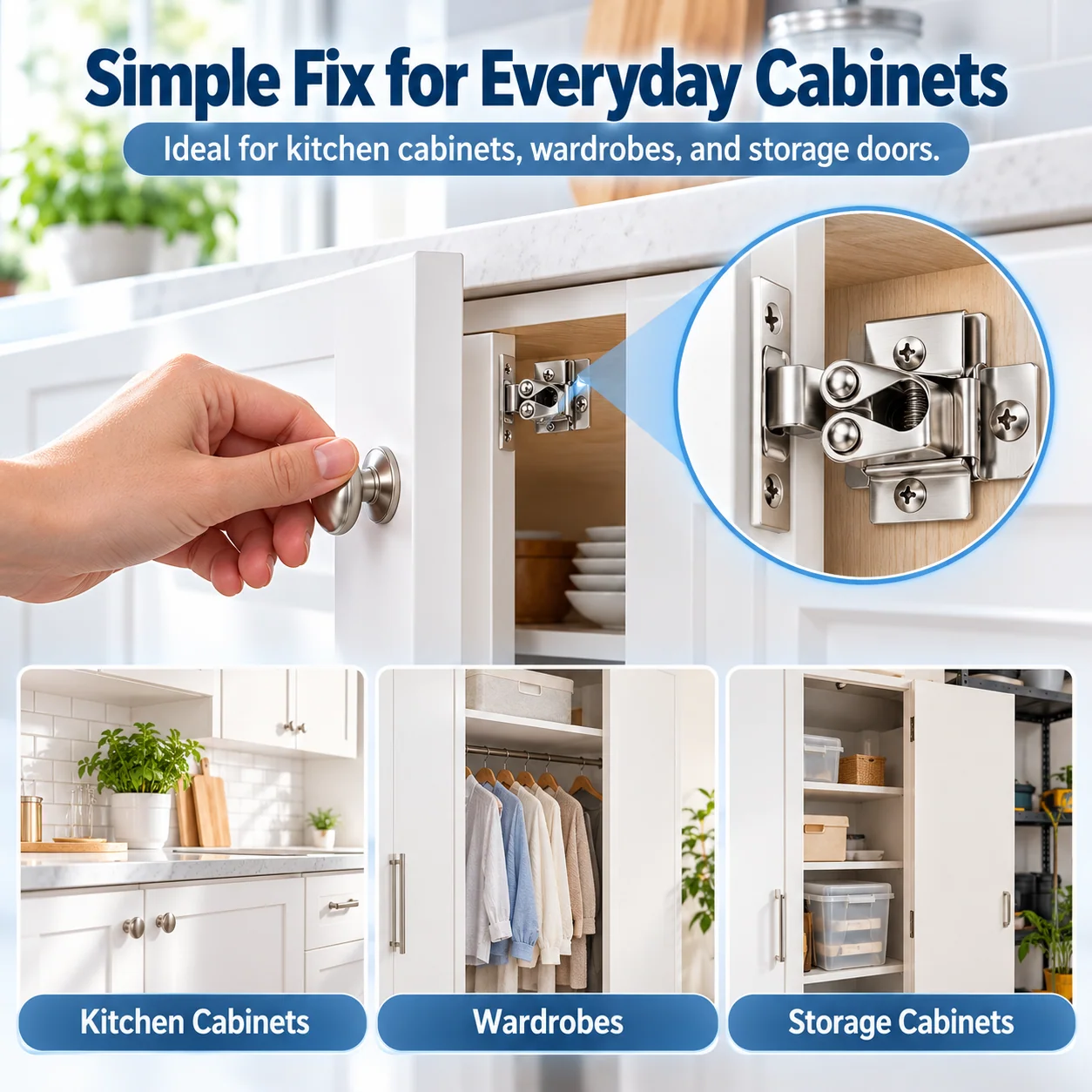 Cabinet door catch used in kitchen, wardrobe, and home storage spaces