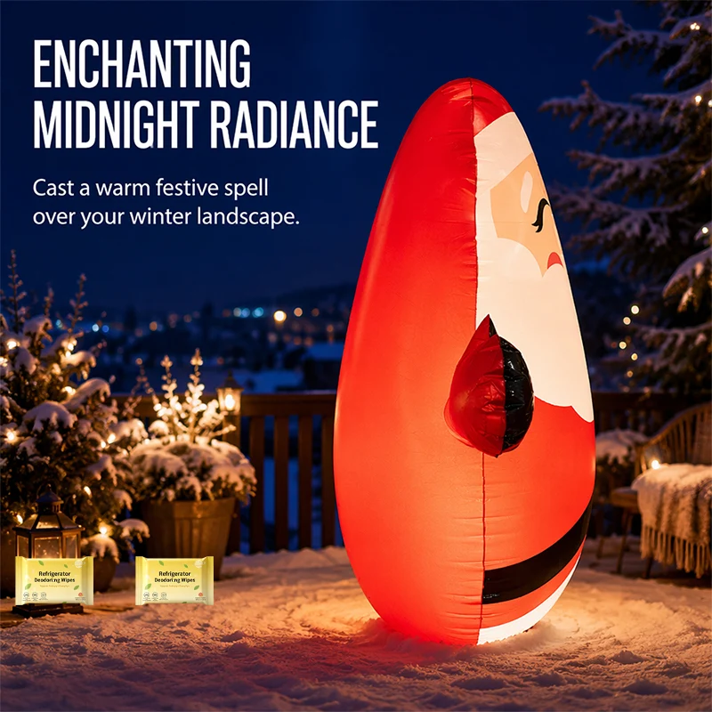 Lighted inflatable Santa Christmas decoration