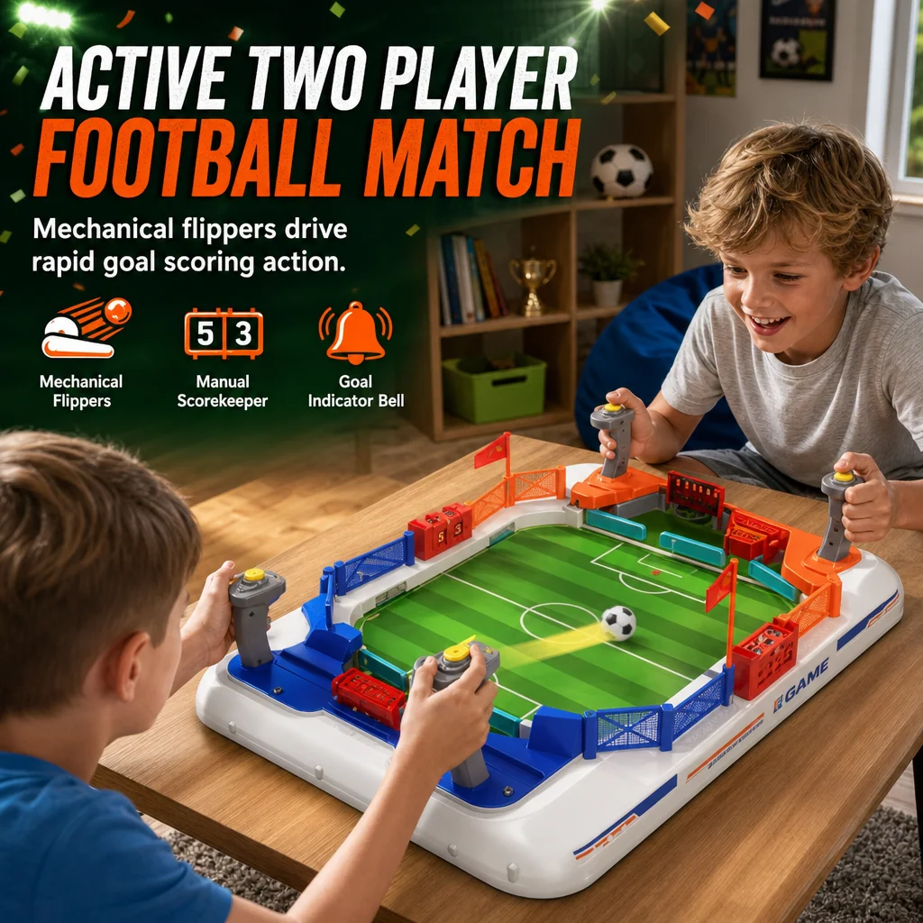 Two player tabletop soccer battle game