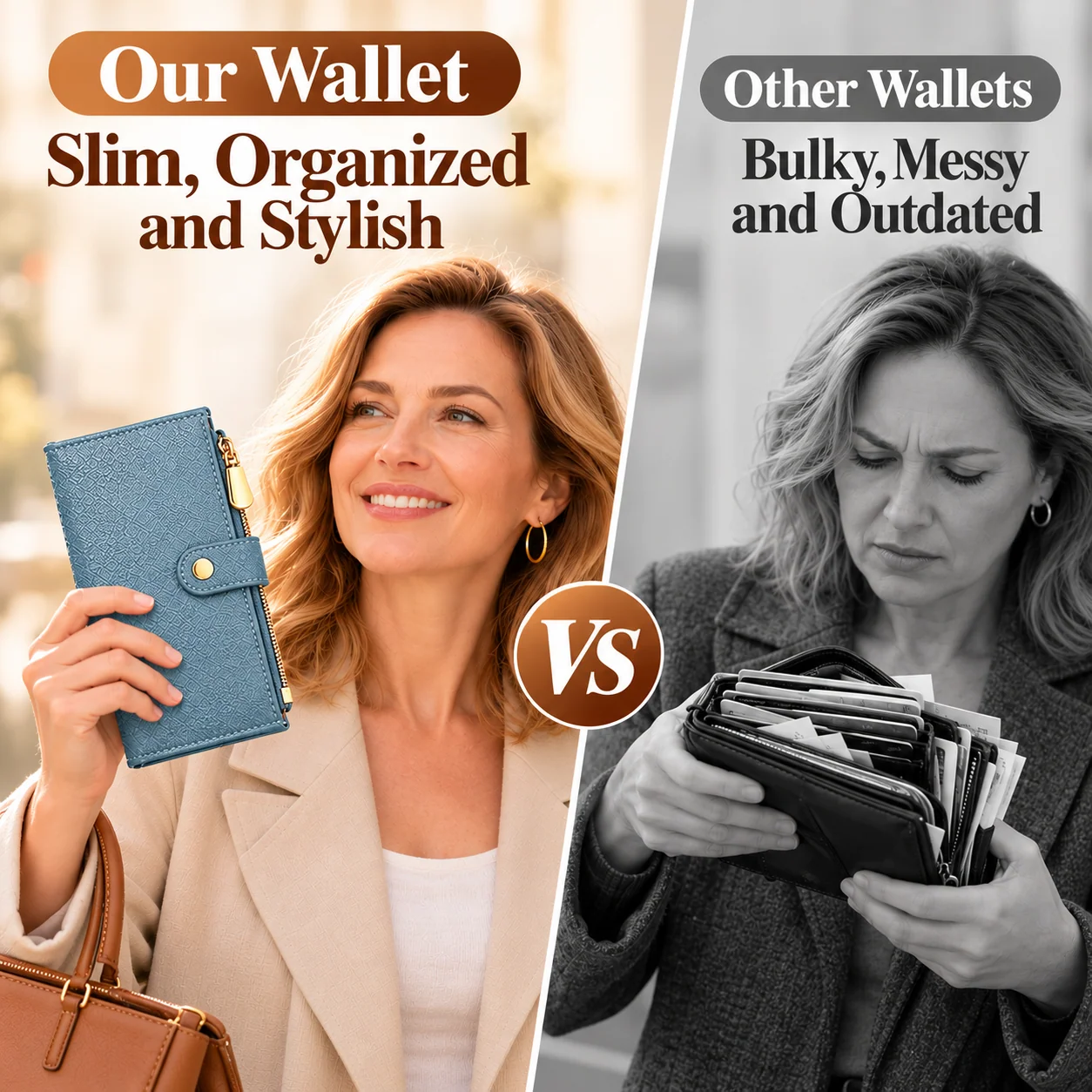 Slim black leather wallet design