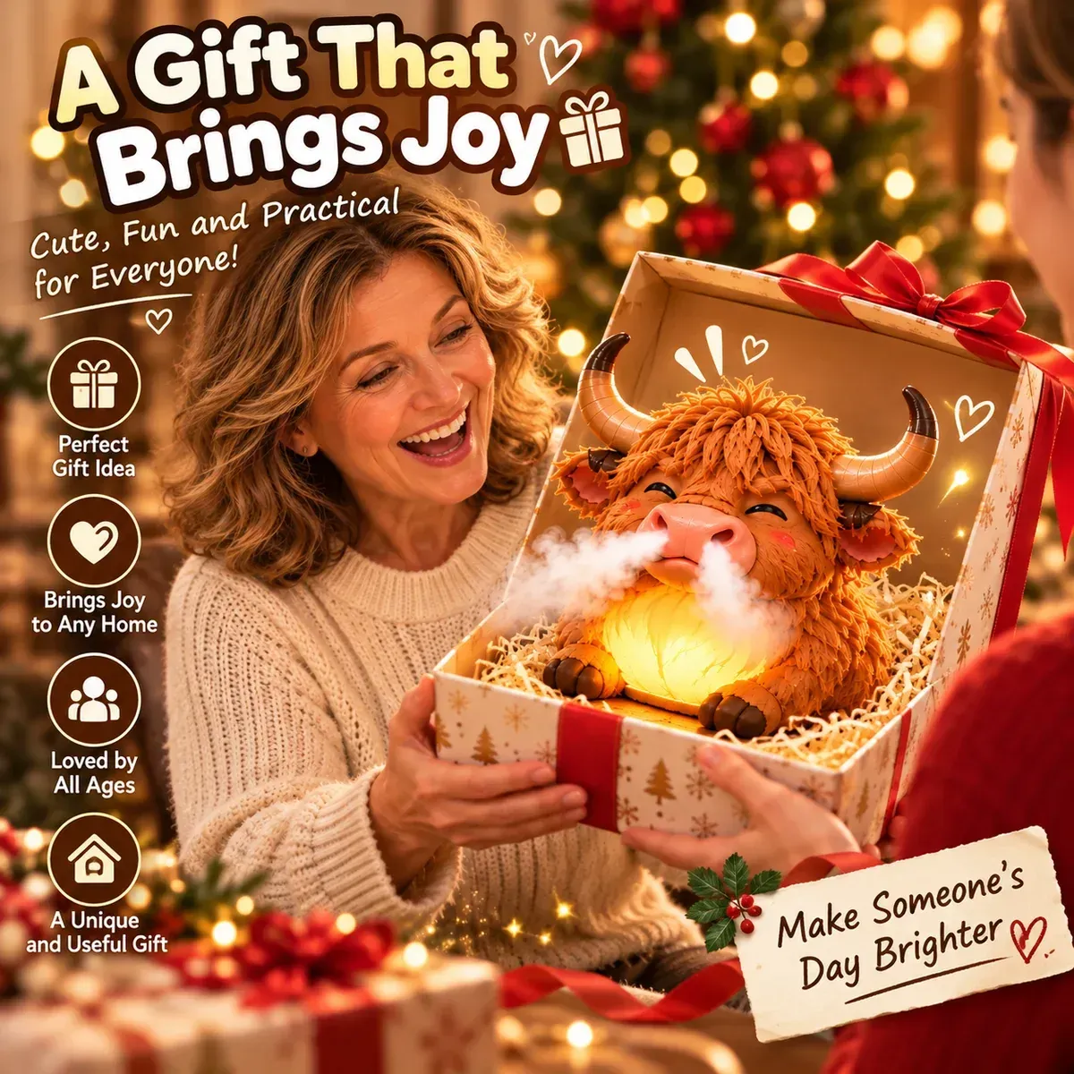 Highland Cow Huff Christmas gift