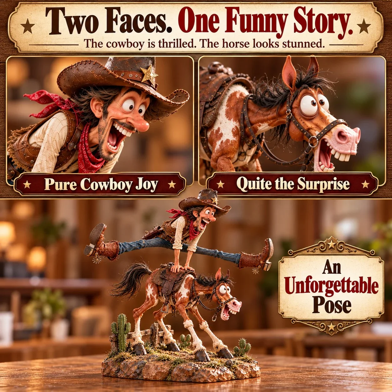 Horse Details — part of one connected, non-detachable figurine