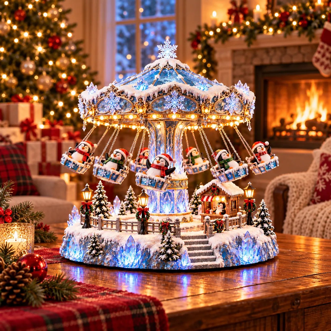 🎄 Weihnachtsangebot_ 49 _ Rabatt! 🐧 Pinguin-Winterschaukel-Karneval – Leuchtende, drehbare Weihnachtsdekorati (3).jpg