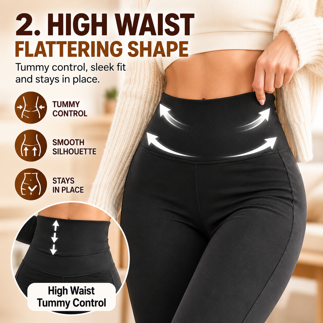 High-waisted flare leggings with a flattering fitted silhouette