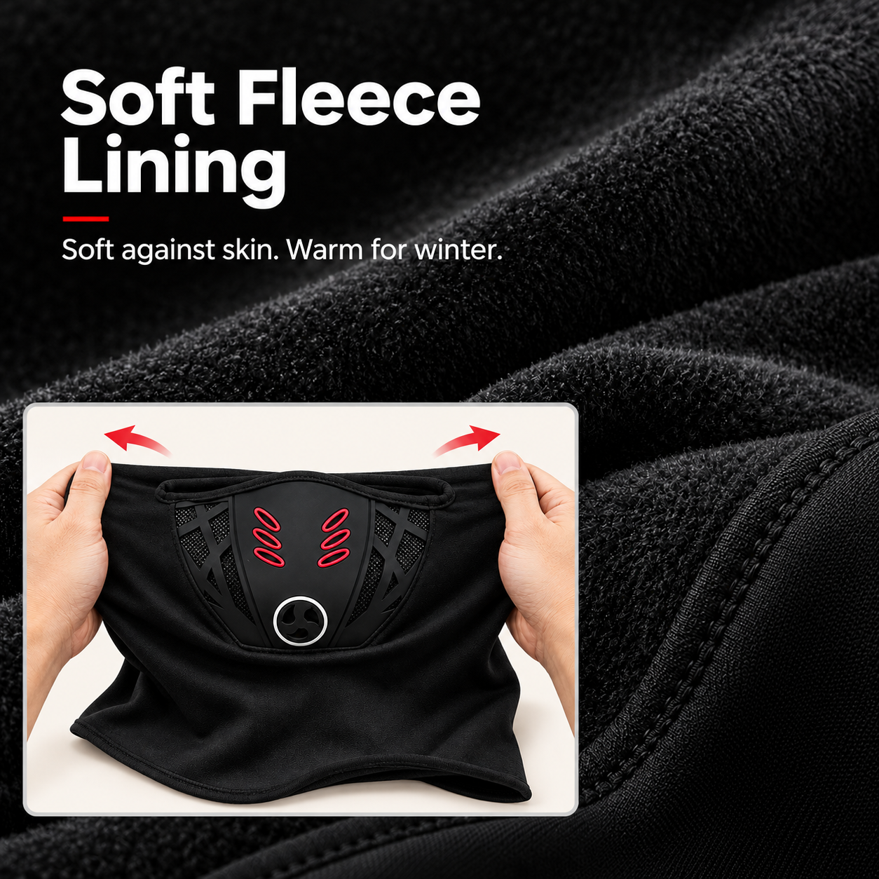 Soft fabric lining and gentle stretch demonstration