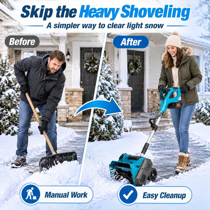 21V cordless electric snow shovel product showcase
