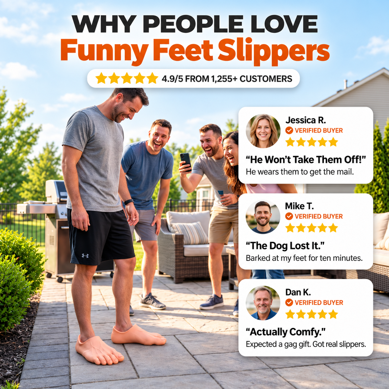 Funny Feet Slippers promotional gift scene