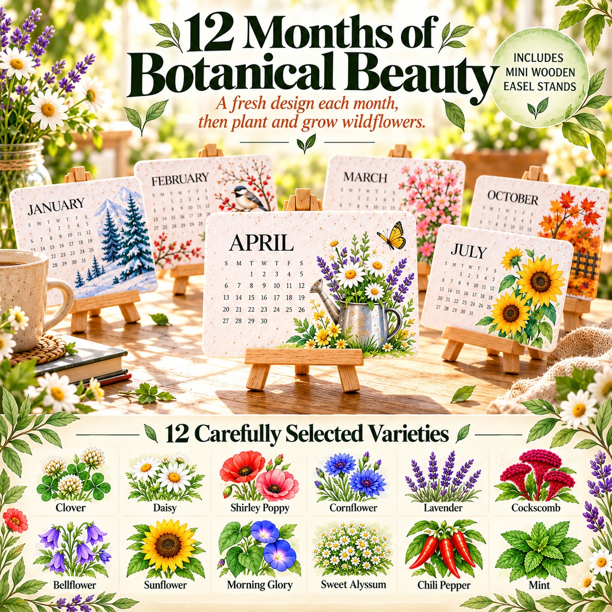 Plantable seed paper calendar material