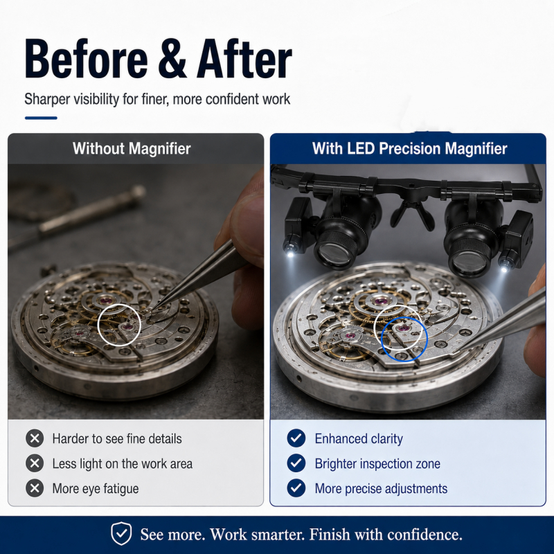 Magnification lens options for detailed inspection