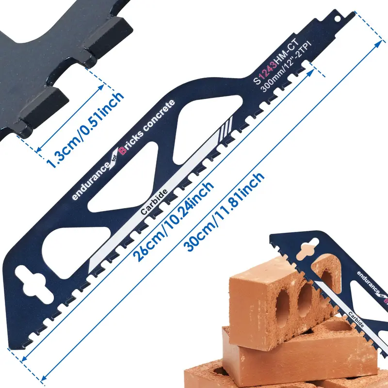 Dimensional drawing of 300 mm masonry saw blade with 260 mm cutting section