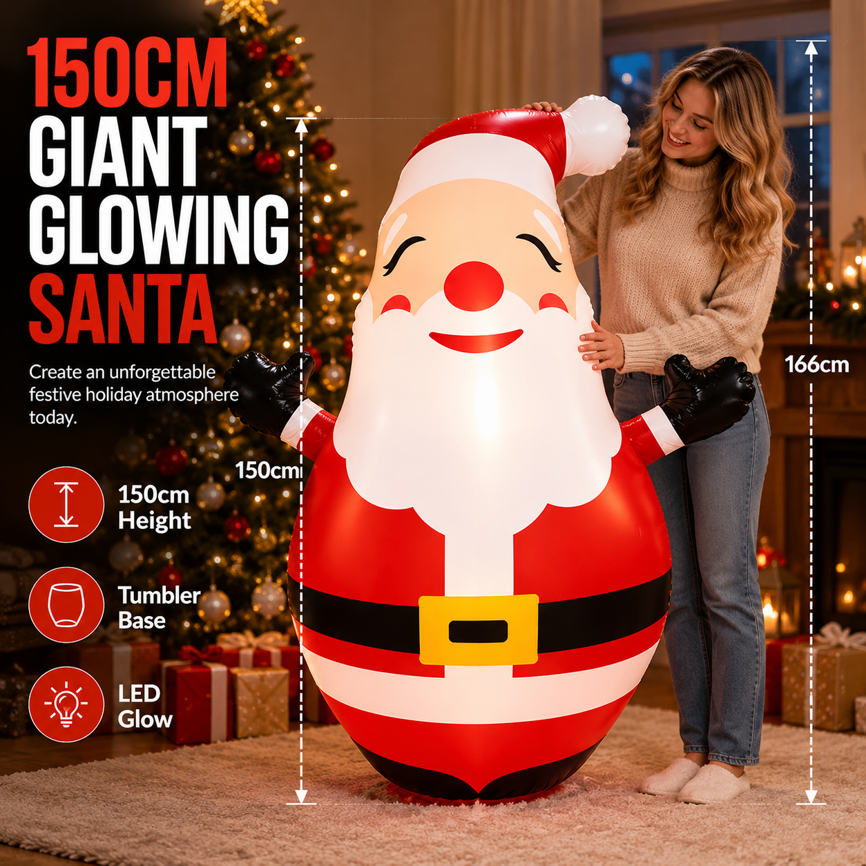 150cm inflatable Santa Claus Christmas decoration
